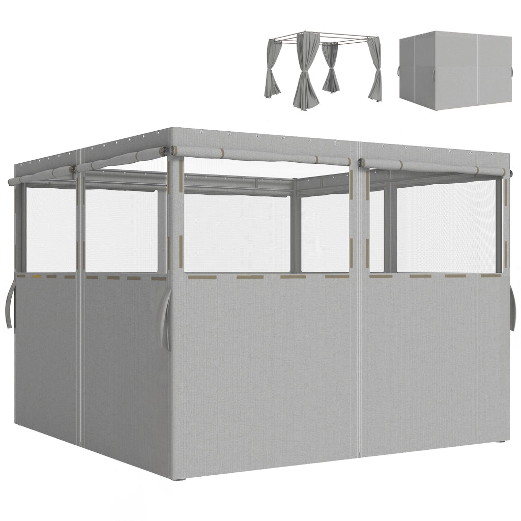 Tenda da giardino 3x3 m con pareti laterali ¨C zephmum ¨C grigio chiaro impermeabile UV30+