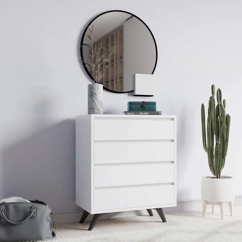 Cassettiera in legno "Suvera" - 70 x 40 x 86 cm - Bianco
