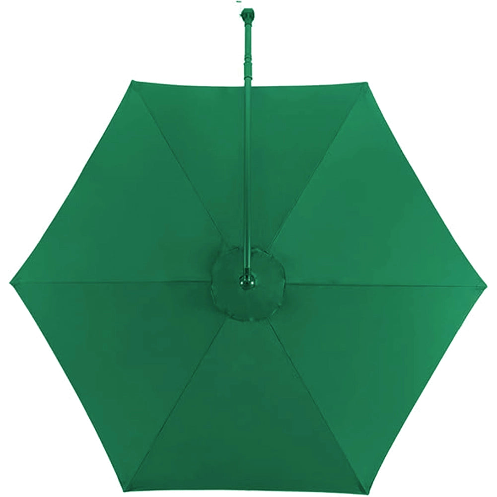 Ombrellone Giardino Decentrato 3x3Metri Full Verde Palo Metallo Gazebo Piscina