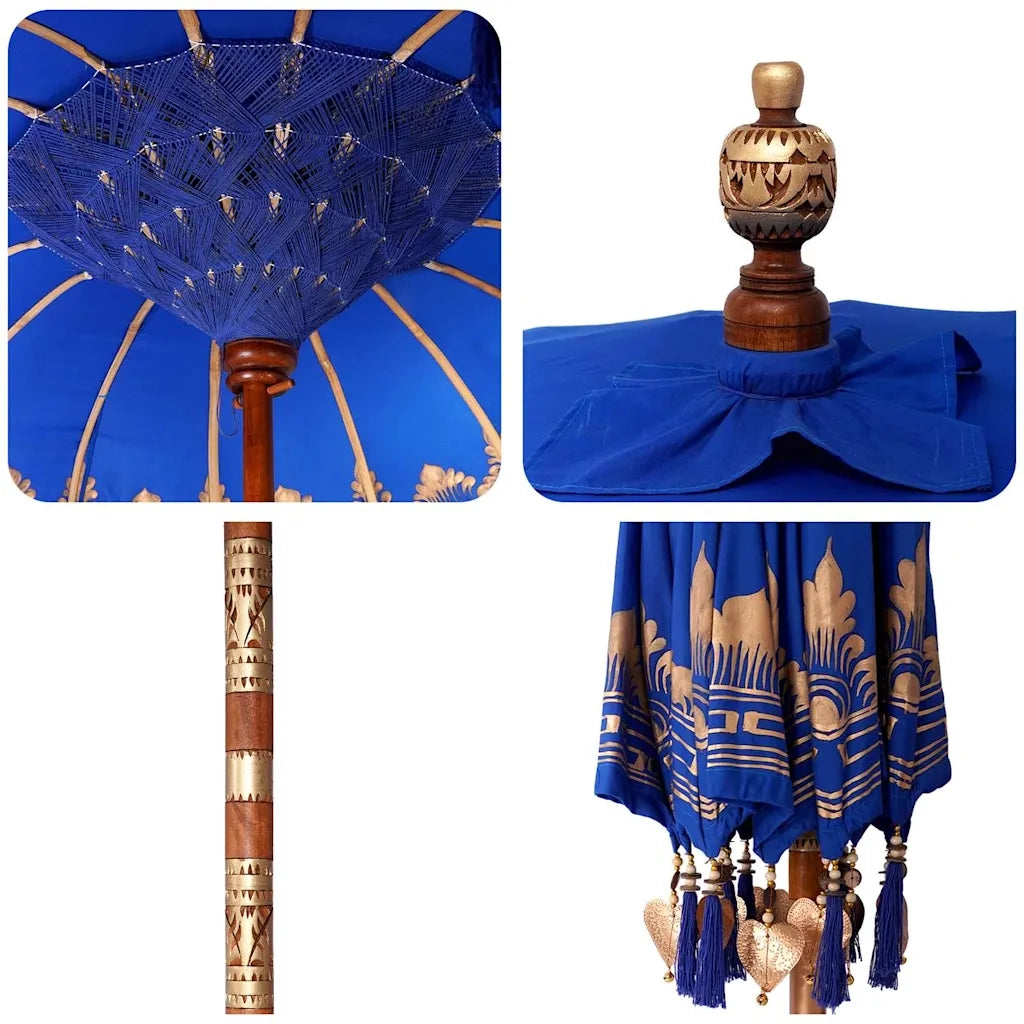 Ombrello balinese con base Blu 215 x 215 x 260 cm 3356895