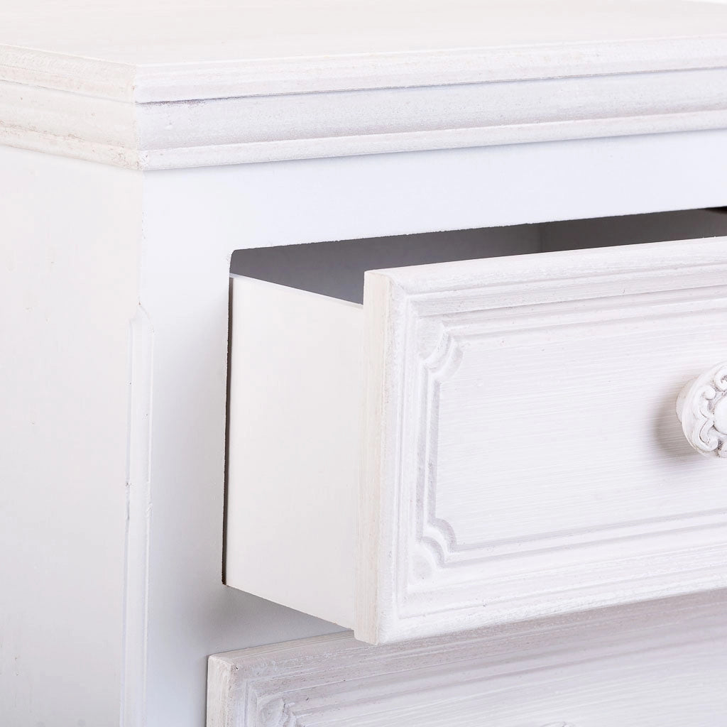 Cassettiera in legno bianco 40x30x82