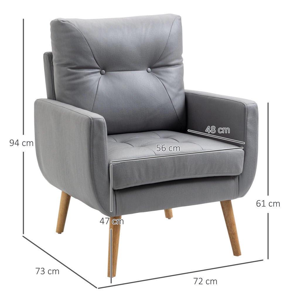 Easycomfort Sedia Moderna per Soggiorno e Camera da Letto con Seduta Imbottita e Tessuto in Microfibra, 72x73x94 cm, Grigia