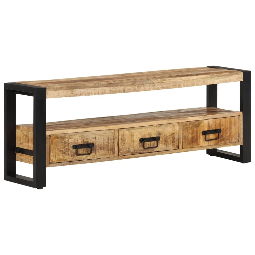 Mobile TV multimediale scaffale TV credenza TV sala da pranzo soggiorno camera da letto 120 x 30 x 45 cm legno massello di mango marrone 02_0025845