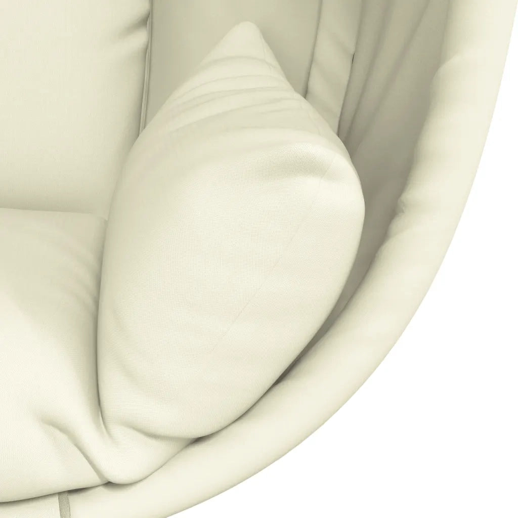 Sedia a Uovo Sospesa con Supporto Beige in Tessuto e Acciaio CFW4420604