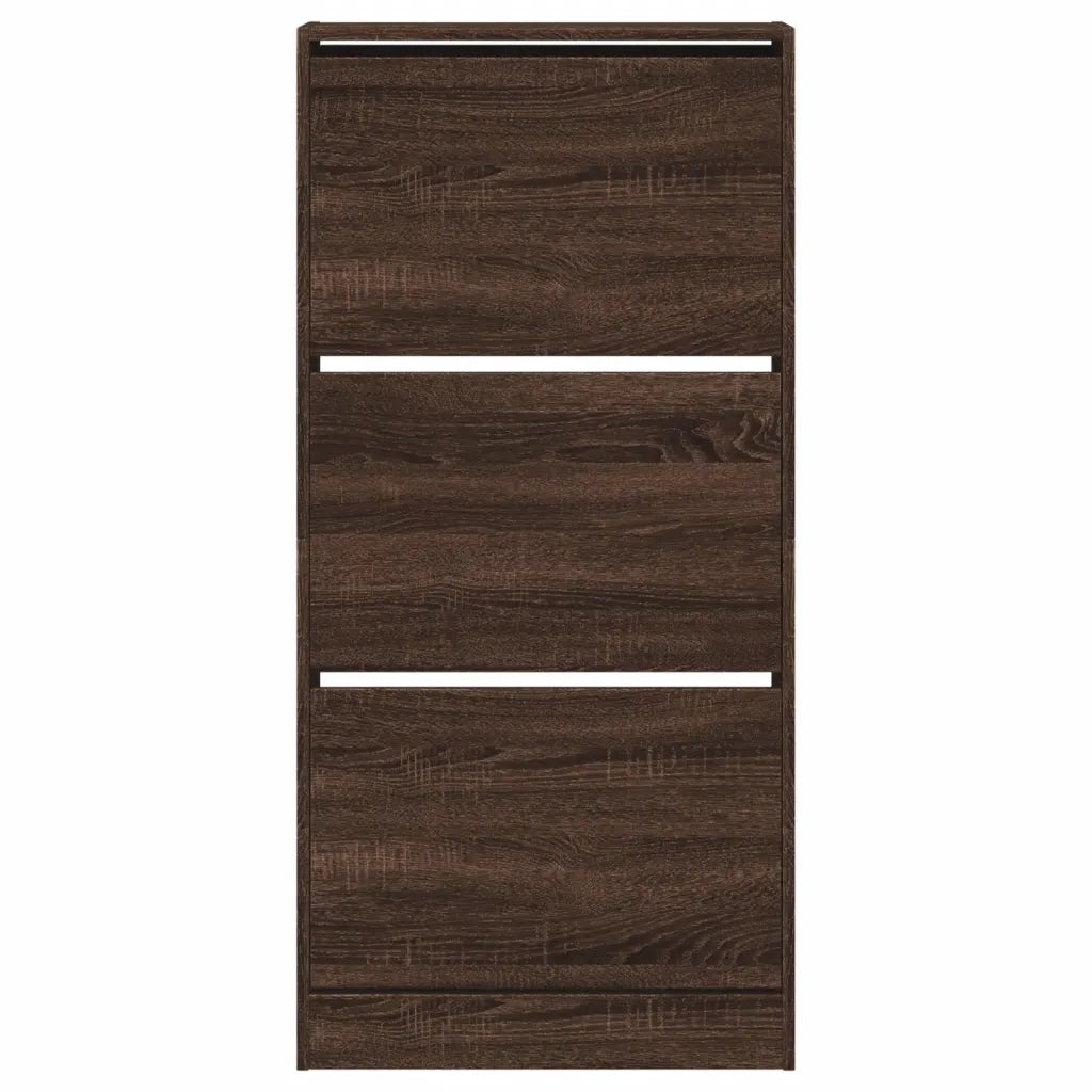 Scarpiera-Scaffale per scarpe Rovere Marrone 60x21x125,5 cm in Legno Multistrato