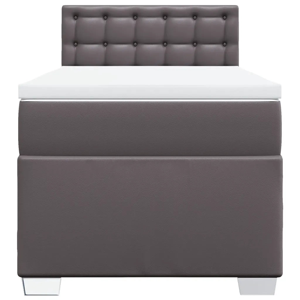 Giroletto a Molle con Materasso Grigio 100x200 cm in Similpelle 3286110
