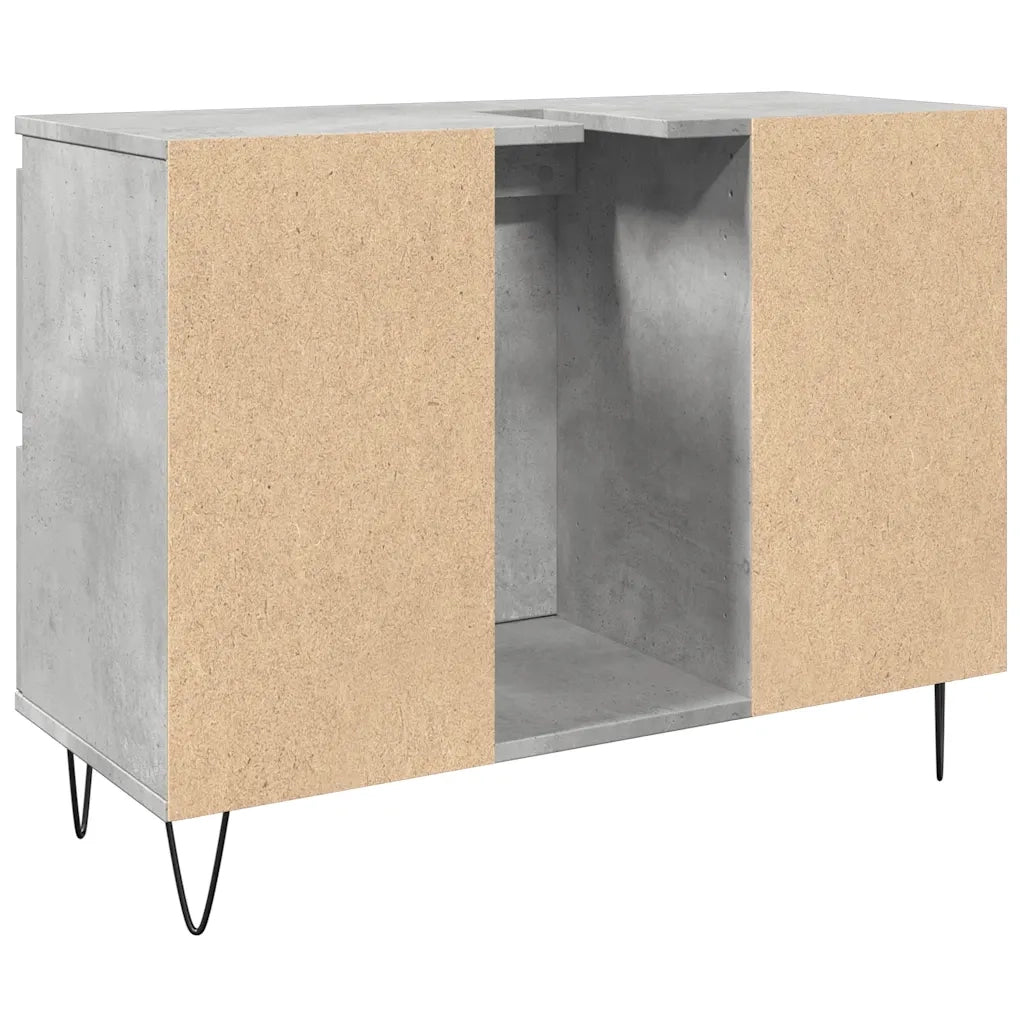 Armadietto da Bagno Grigio Cemento 80x33x60cm in Truciolato 857234