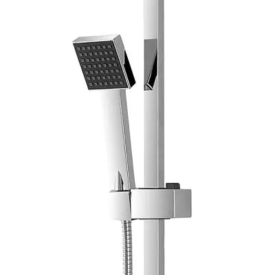 Colonna doccia regolabile H 93 in acciaio cromo con soffione 19x19