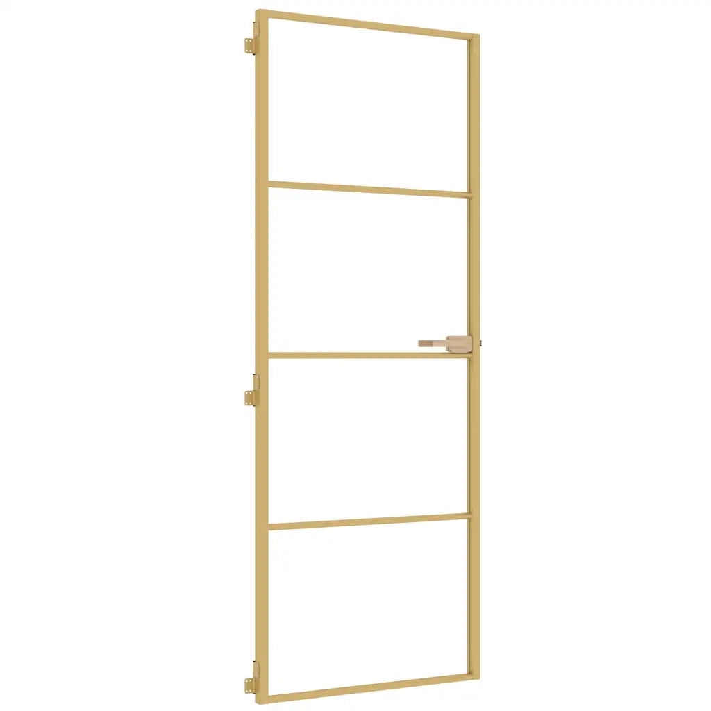 Porta Interni Sottile Oro 76x201,5cm Vetro Temperato Alluminiocod mxl 134721