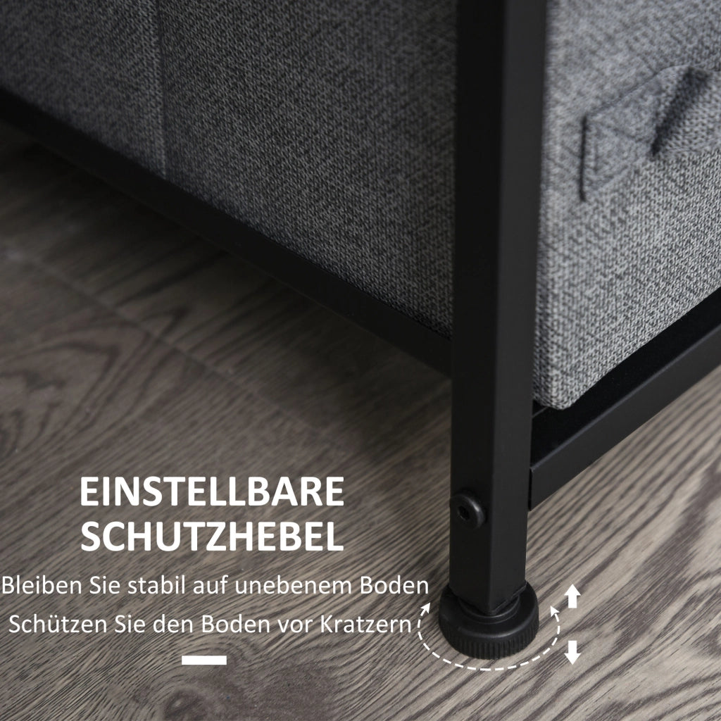 Cassettiera con 7 cassetti in tessuto pieghevoli ¨C zephmum ¨C grigio scuro 63.5x30x71 cm