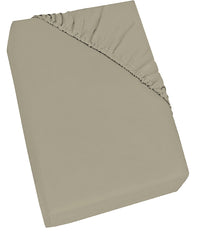 Lenzuolo Sotto con Angoli ed Elastico Tinta Unita Tortora 1 Piazza e Mezzo