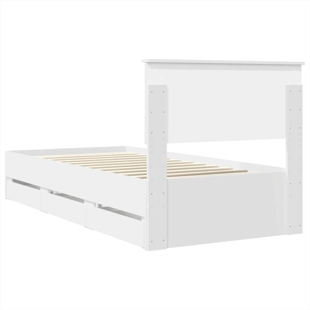 Struttura del letto Bianco 75 x 190 cm Legno Ingegnerizzato