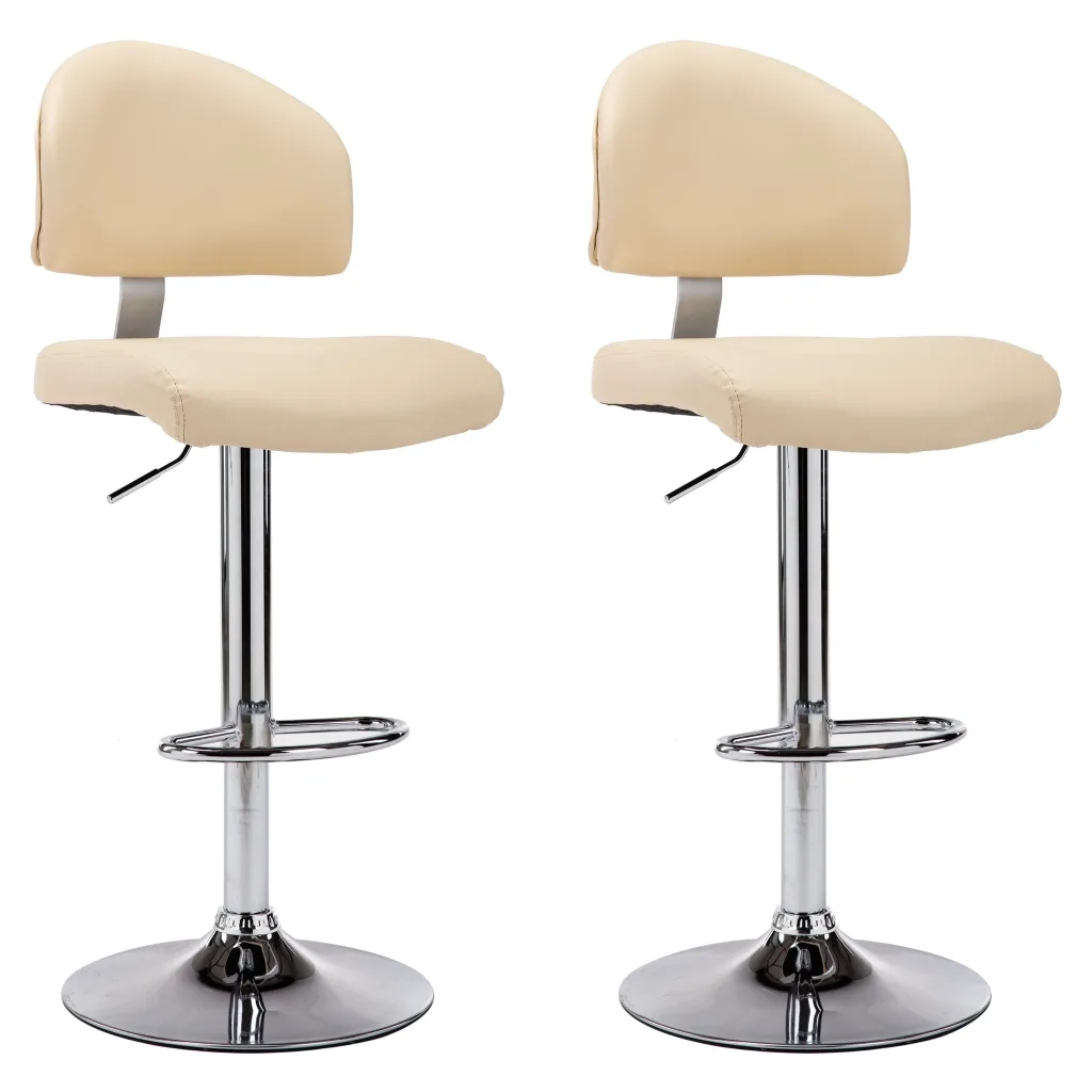 Sgabelli da Bar 2 pz Crema in Similpelle 249658