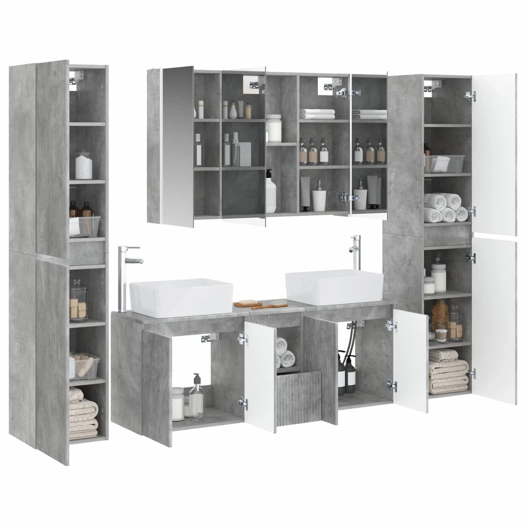 Set di mobili per il bagno 6 pcs Grigio Cemento 3407234