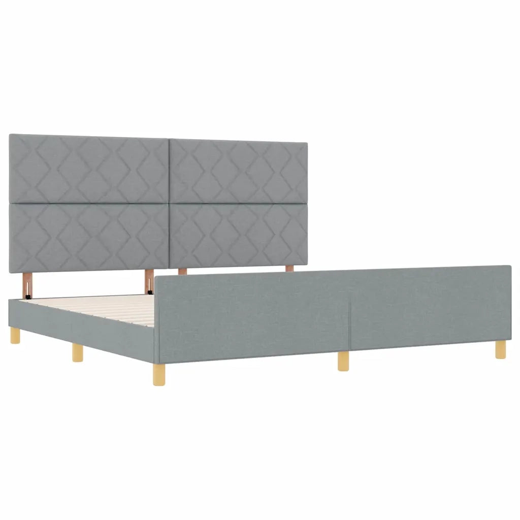 Struttura del letto Grigio chiaro 200 x 200 cm Tessuto