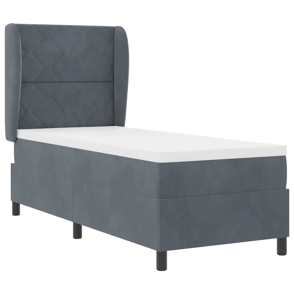 Letto a molle con materasso Grigio scuro 200 x 80 cm Poliestere 3340953