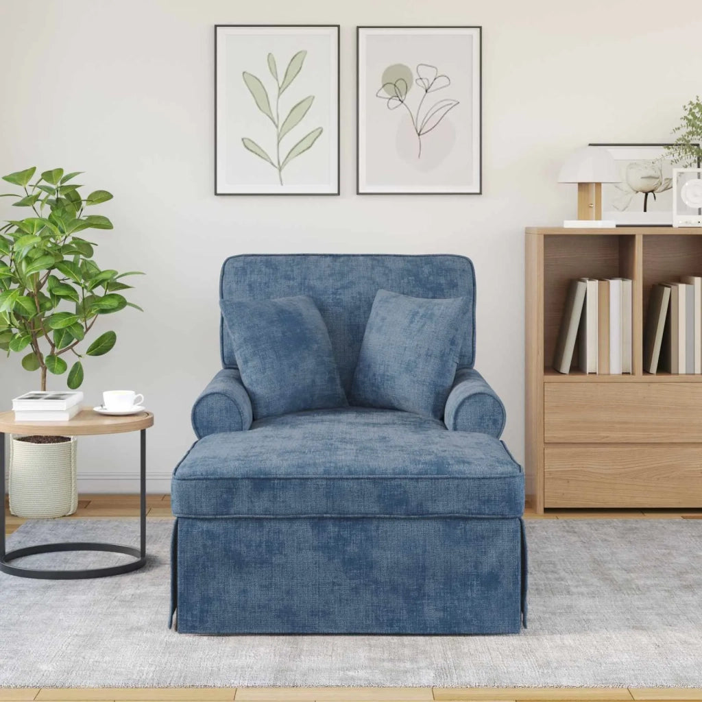 Chaise Longe con Gonna con cuscino Blu 157 x 91 x 91 cm ARES CFW8005647