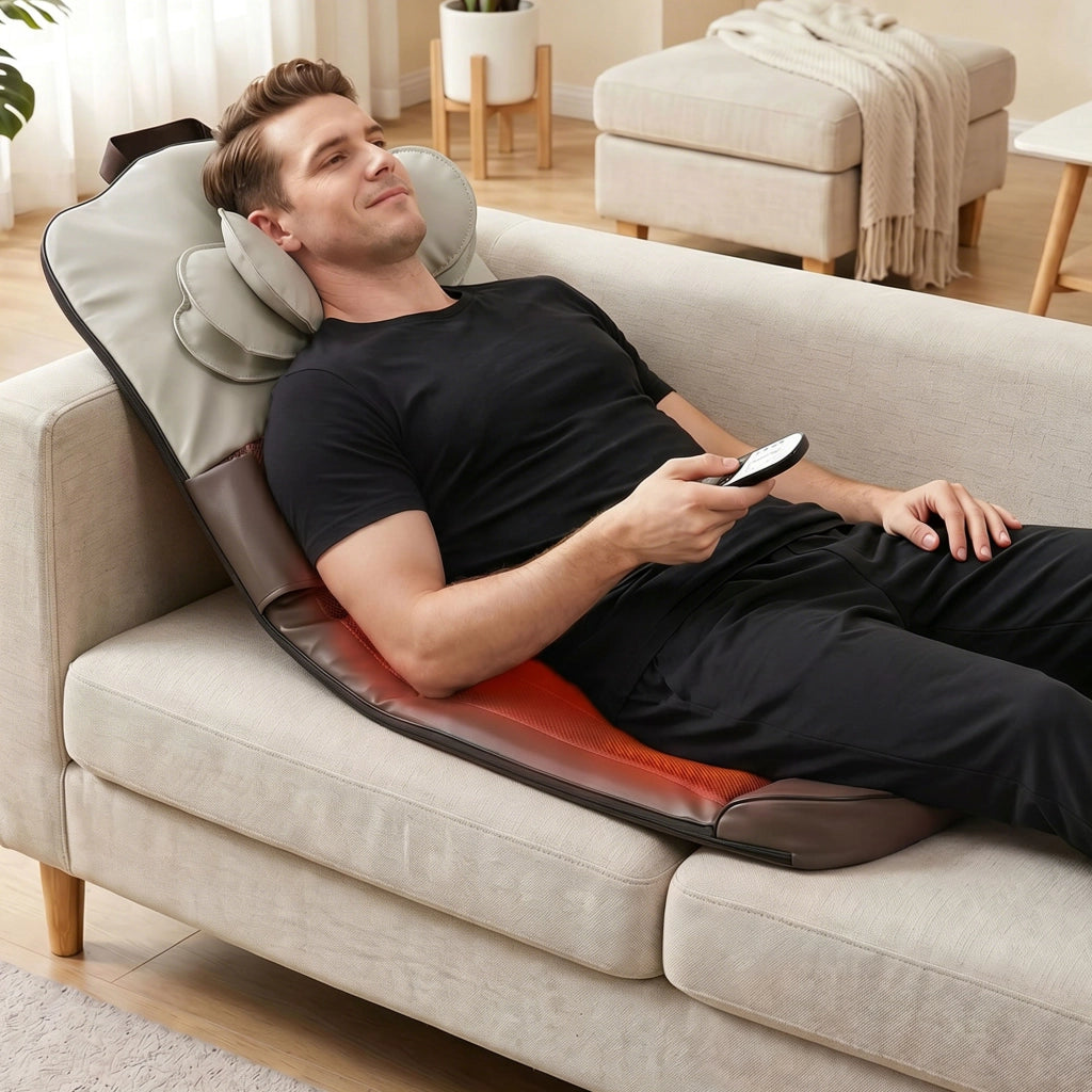 Letto a Massaggio con Calore e Compressione Aria 4 Modalita 3 Intensita ¨C Zephmum ¨C Grigio