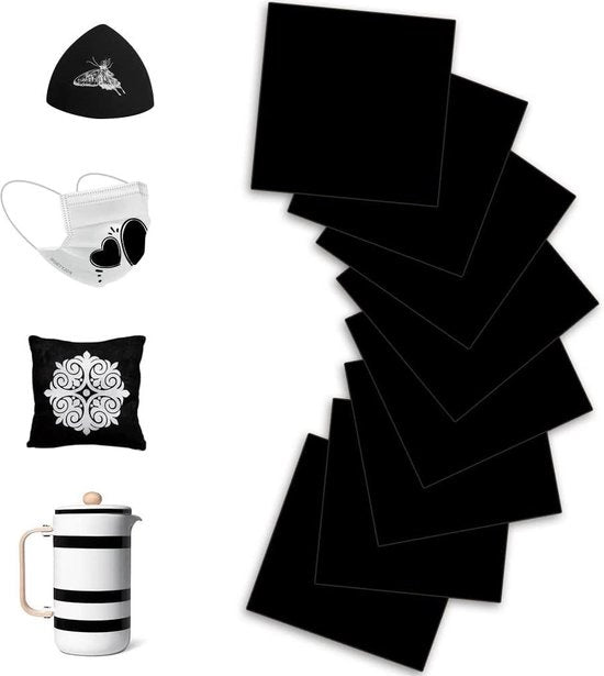8 pezzi di carta trasferimento infusibile nera - foglio di inchiostro sublimabile per macchina a caldo - sostituto di testa per T-shirt DIY 305 x 305 cm