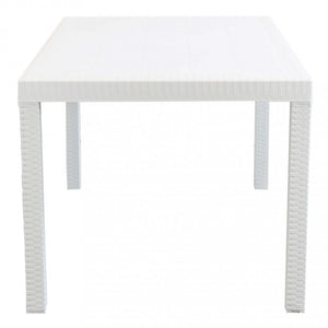 Tavolo Houston 150x90x74 h cm in Wicker Bianco