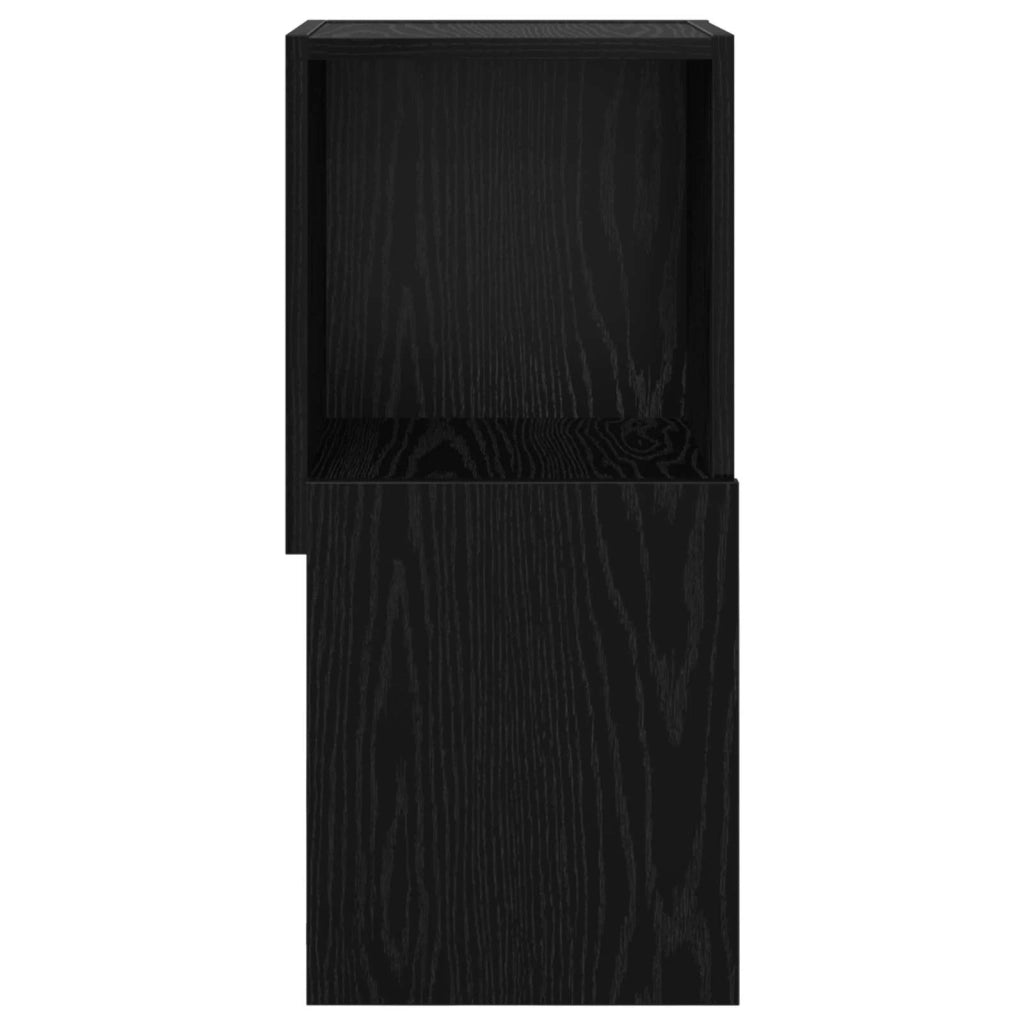 Mobile angolare Rovere Nero 30,5x30x65cm Legno multistrato