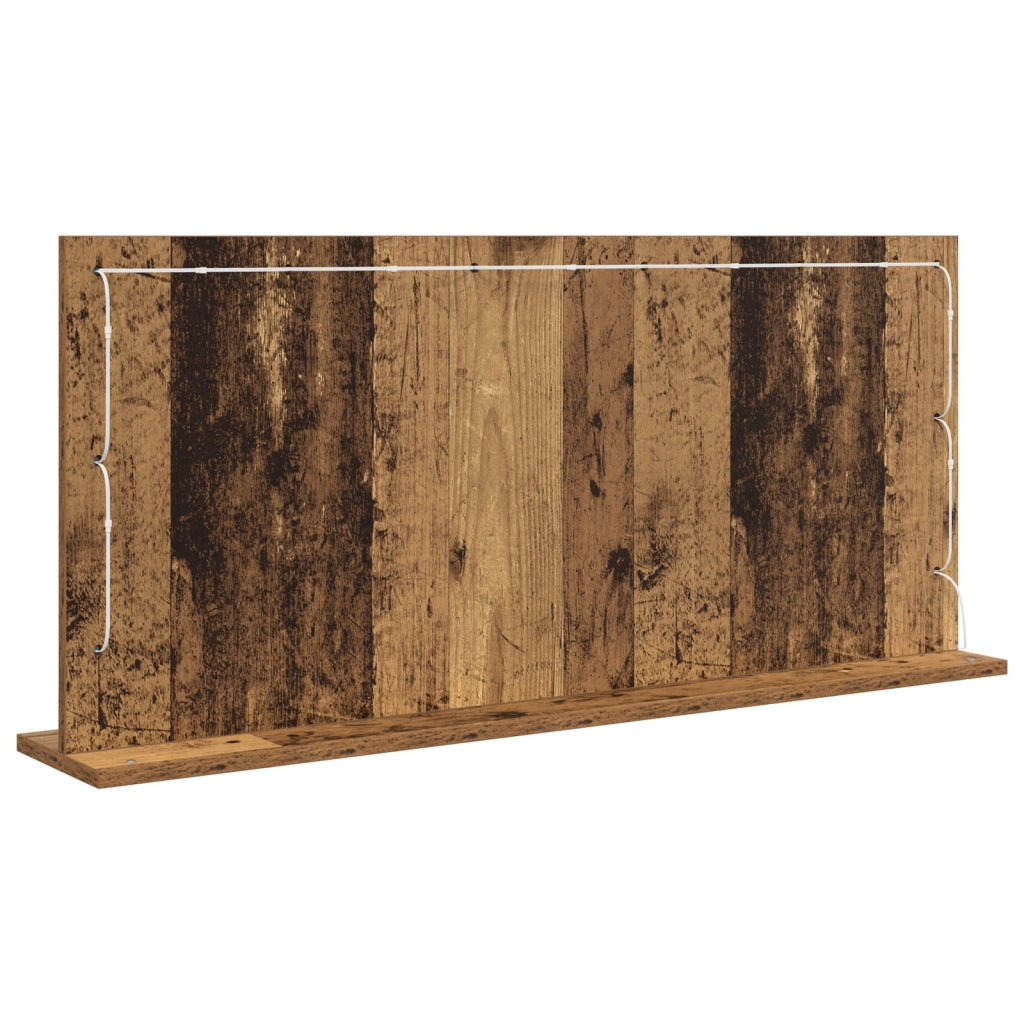 Specchio da toeletta con luci a LED in legno vecchio 100x45x18 cm