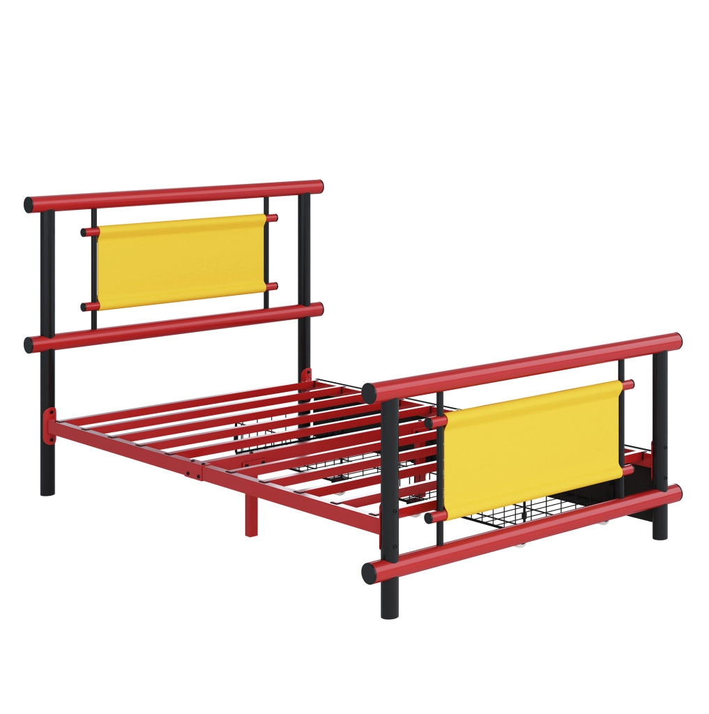 Letto per bambini 90x200 cm con cassetti in metallo
