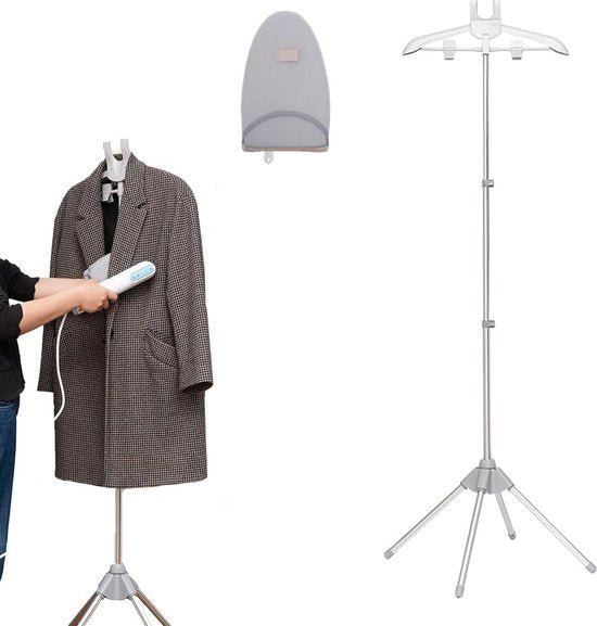 Manicotto portatile standard - treppiede telescopico e attaccapanni - grigio chiaro