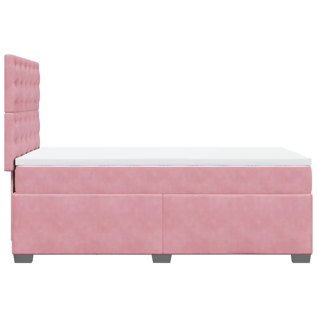 Giroletto a Molle con Materasso Rosa 90x200 cm in Velluto 3290827
