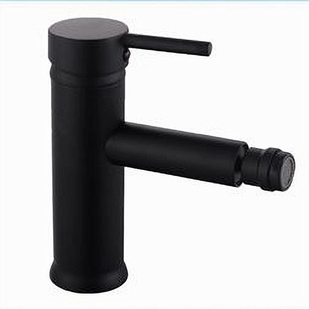 Trade Shop - Miscelatore Rubinetto Per Lavabo Bidet Bagno Acciaio Inox Nero Piletta Ray 87392 -