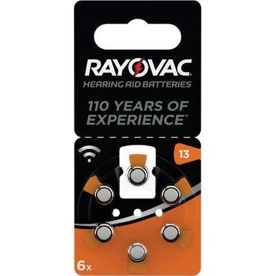PILA APPARECCHIO ACUSTICO RAYOVAC 13 VARTA - ARANCIO CF=PZ 6- 10 confezioni