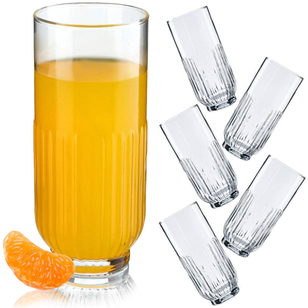 Bicchieri KADAX per bevande e succhi di frutta, set da 6 bicchieri alti, 395 ml