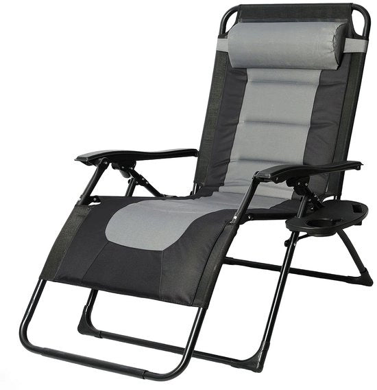 Sedile Ergonomico Inclinabile - Regolabile - Cuscino di Testa - Porta Tazza - Sostegno fino a 200 kg - Sedile da Relax