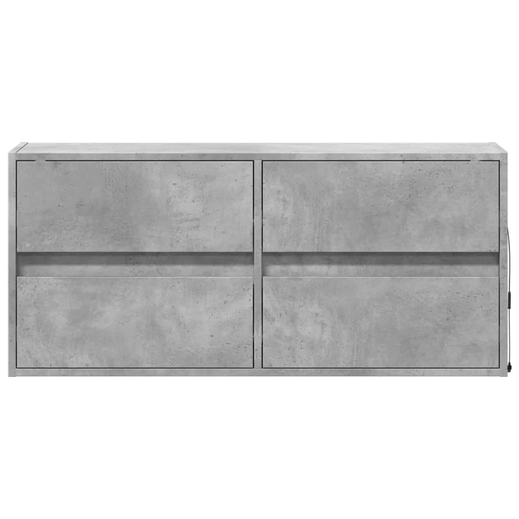 Mobile TV multimediale scaffale TV credenza mobile TV sala da pranzo soggiorno camera da letto mobile da parete con luci LED 100 x 31 x 45 cm grigio 02_0027847