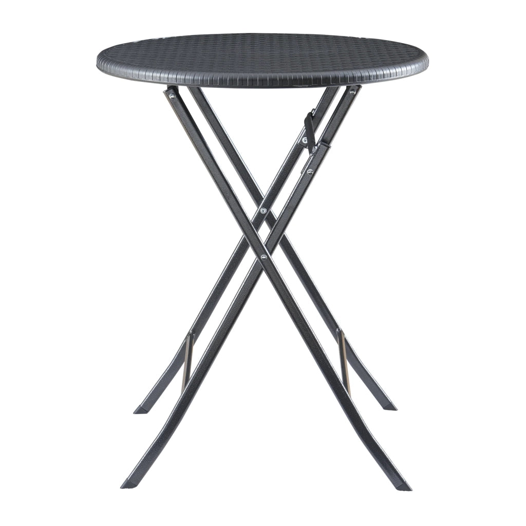Tavolo da campeggio pieghevole 60 x 74 cm effetto rattan nero 03_0011002