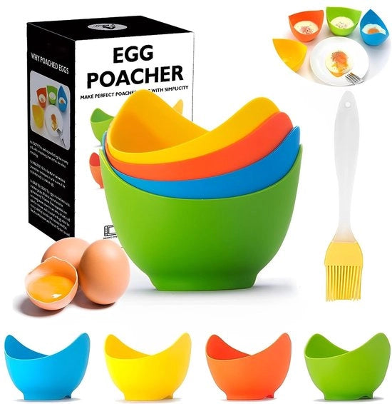 Cottura delle Uova BPA Libera - 4 Pezzi - Materiale Culinario - Adatto per le Uova Cotte - Cottura delle Uova