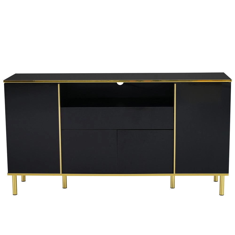 Cassettiera Sideboard ¨C Minimal ¨C nero lucido 150x40x80cm