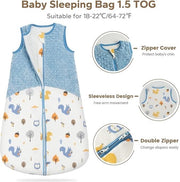 Piumone per bambini in cotone 100% mousseline morbido, sacca da letto per neonati unisex per bambini di 6-12 mesi
