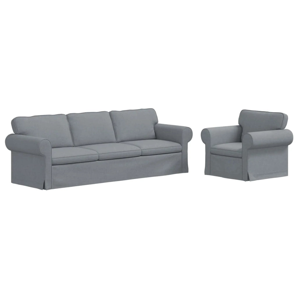 Set di divani 2 pcs Grigio chiaro 245 x 82 x 80 cm Tessuto