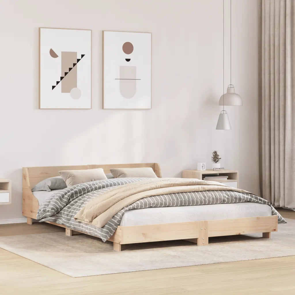 Letto senza Materasso 140x190 cm in Legno Massello di Pino 850740