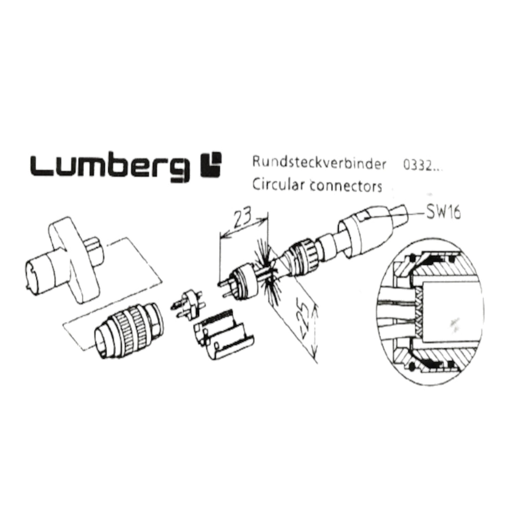 Connettore circolare spina 6 poli Lumberg