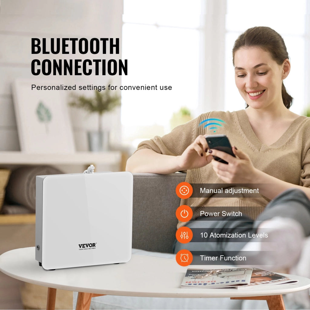 Diffusore di aromi ad aria fredda A501, diffusore oli essenziali Bluetooth 480 ml senza acqua, compatto e regolabile, per casa e ufficio