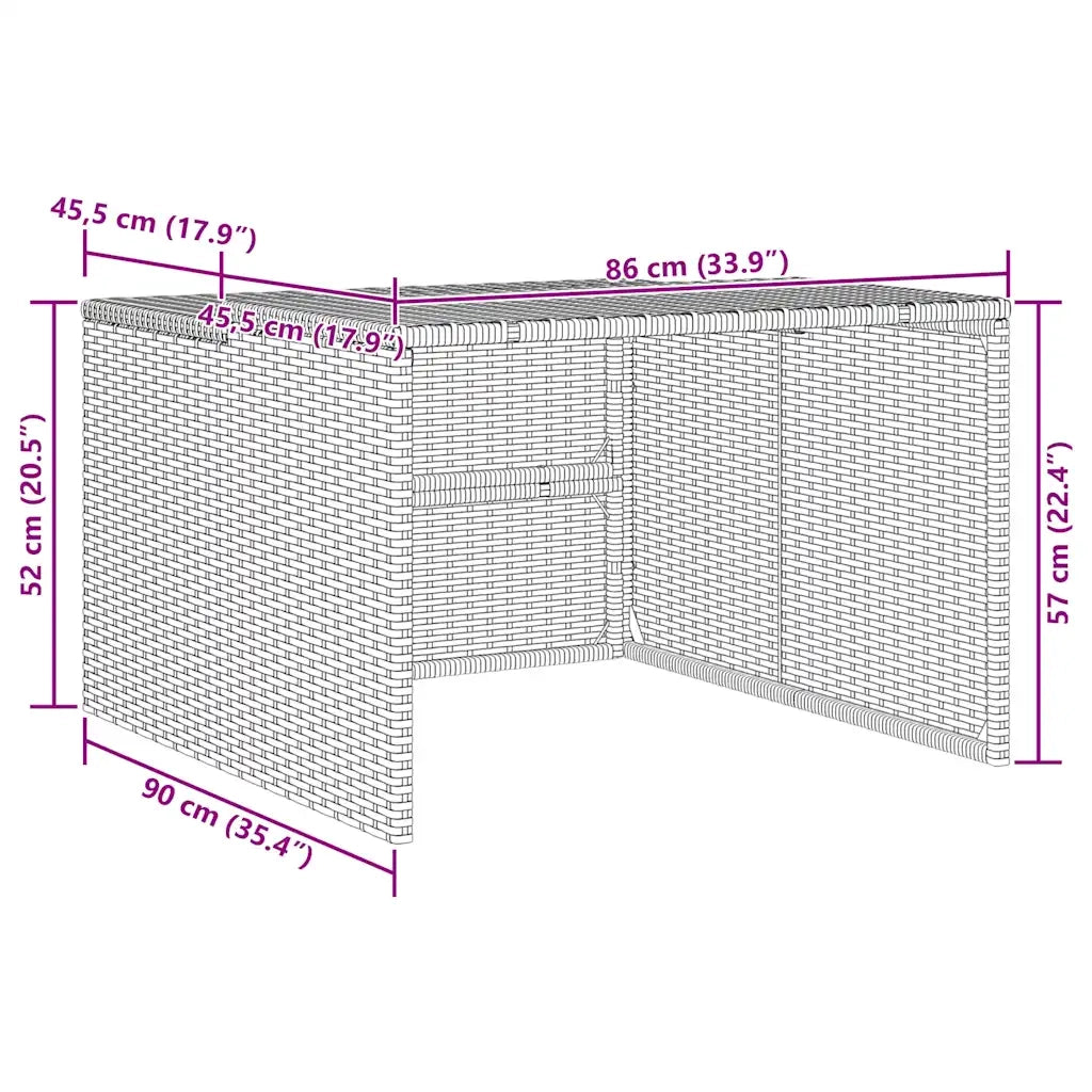 Garage per Robot Tosaerba Grigio 86x90x52/57 cm in Polyrattan