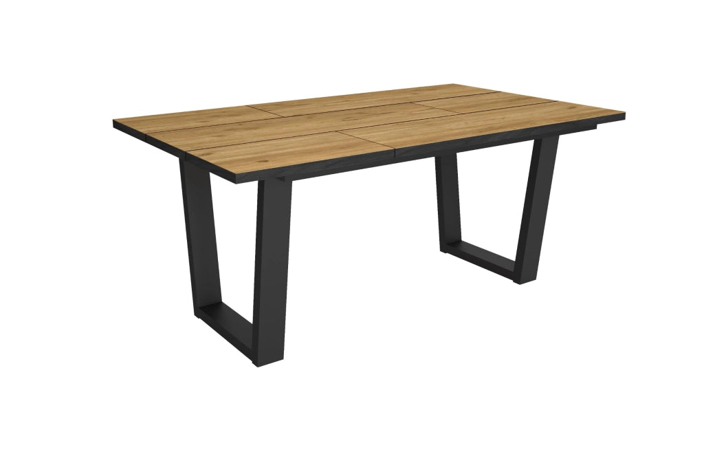 Tavolo da Pranzo, 167x90x74 cm, Per 8 persone, Tavolo Cucina, Rovere e nero