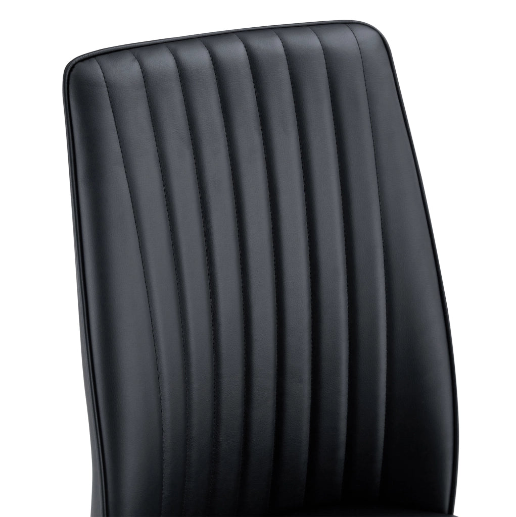 Set di 4 sedie da pranzo in PU nero con gambe dorate