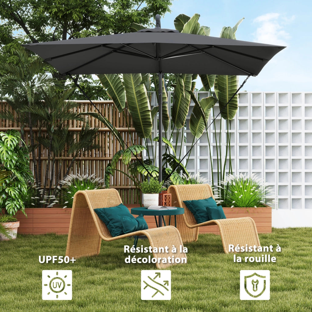 Ombrellone da Giardino con Base ¨C zephmum ¨C Grigio 250x250 cm