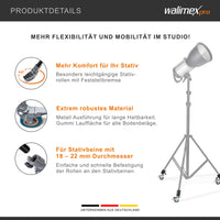 Ruote per treppiede Pro 7522 Set di 3 ruote da 75 mm