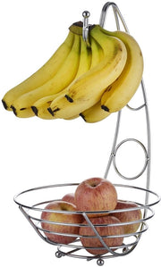 Piatto per frutta con uncino per banana 43cm alto con filo per frutta rete per frutta standard hanger per banana finitura cromata argentea