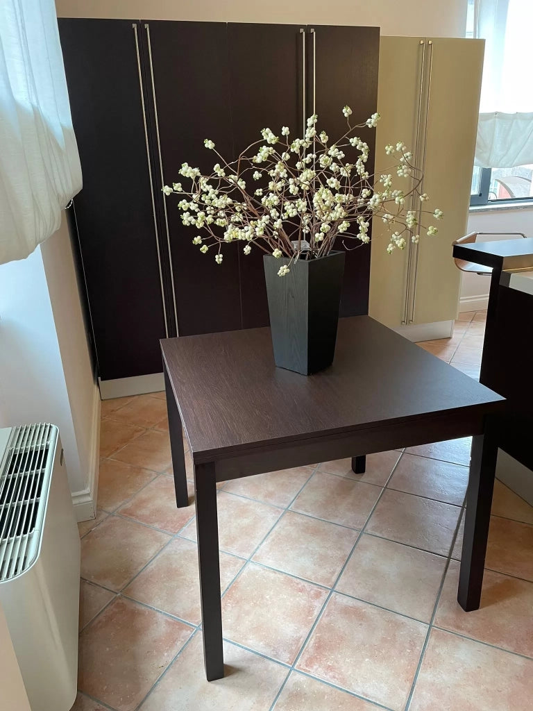 Tavolo moderno apertura a libro moro wenge 90x90x76h (567) - Mobili 2G