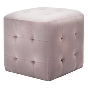 Comodini 2 pz-Set di 2 Tavolino da notte Rosa 30x30x30 cm in Tessuto Vellutato